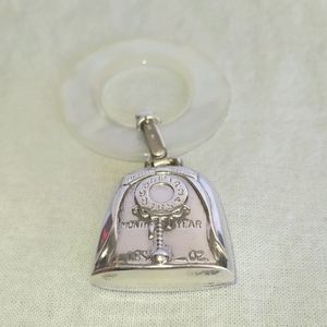 Sterling Birth Record baby rattle vintage 1950s